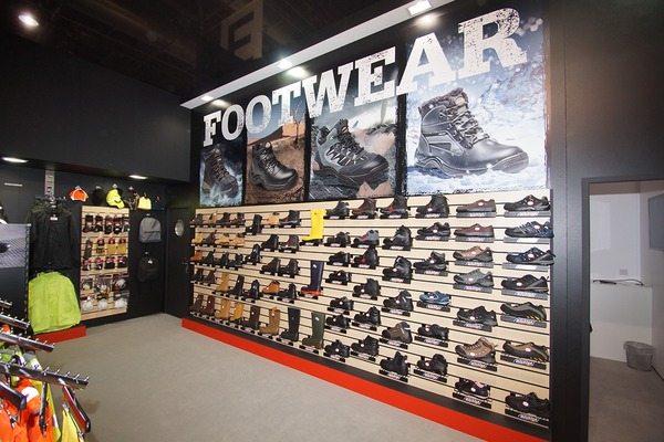 Footwear section on the Dickies Stand in Dusseldorf
